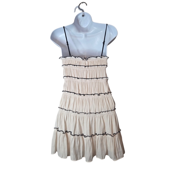 AKIRA Trendsetter Shell Ruffled Mini Dress with Black Accents - Picture 3 of 6